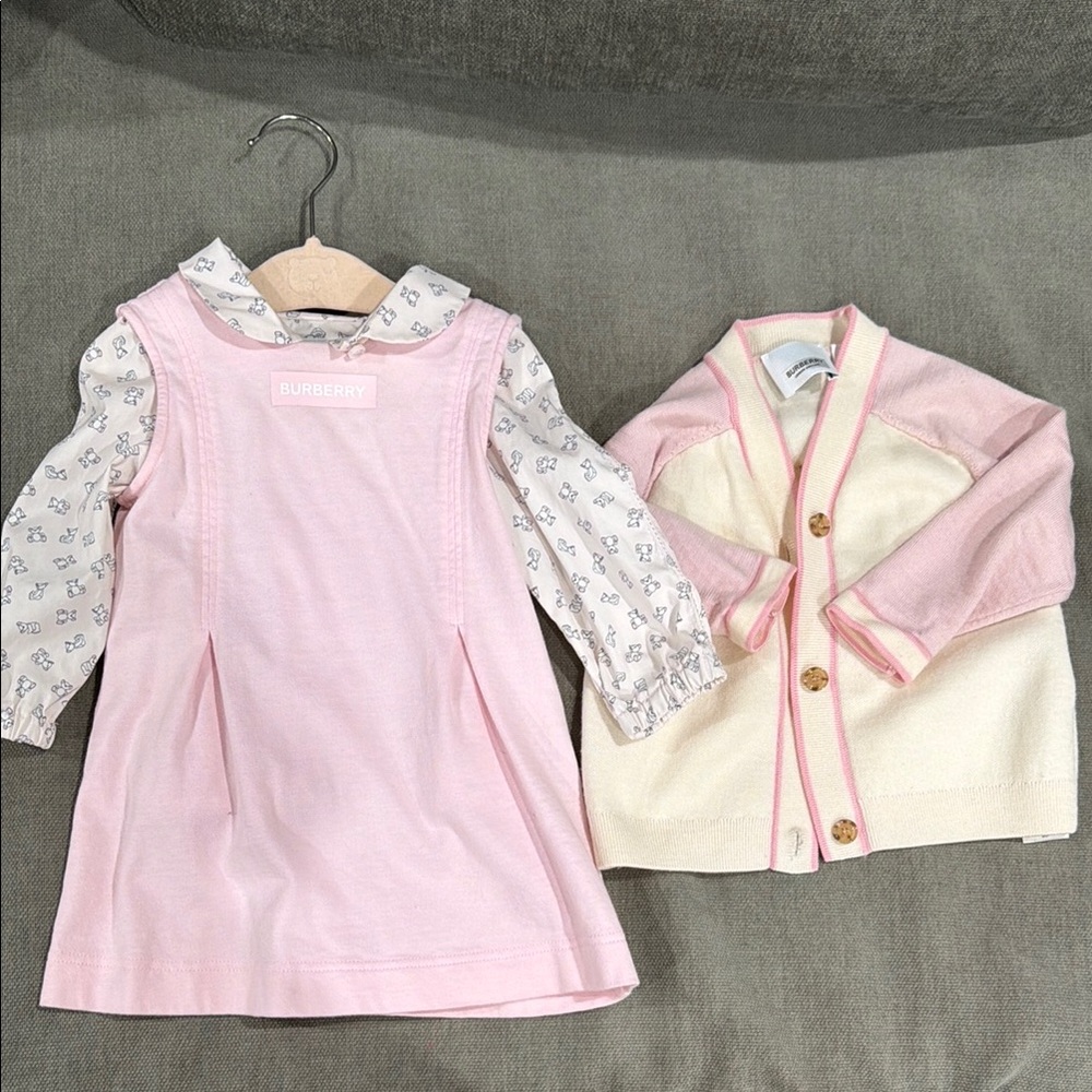 Burberry Cream Floral-Print Cotton Blouse for Kids